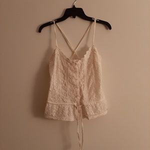 White Lacy Hollister Strappy Top